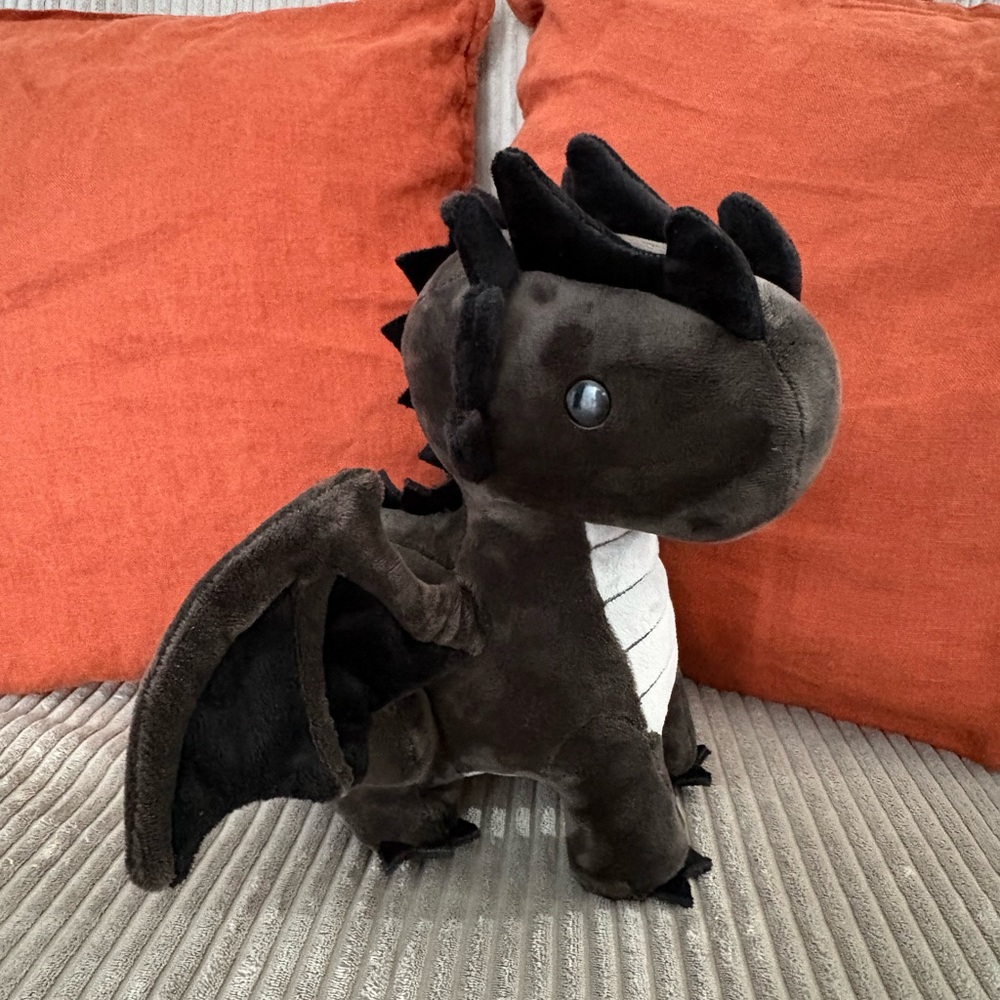 Bellzi Black Dragon Plush - Draggi the Fire Dragon Plush Toy Ultra RARE Toy - Picture 3 of 14